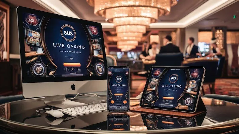 Trải nghiệm đa nền tảng của Live Casino 8US trên máy tính, điện thoại và máy tính bảng